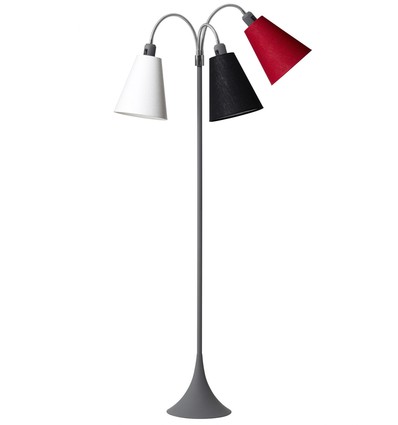 Lampadaire E27 TRAFIK, Nielsen Light - Gris - Blanc, noir, rouge