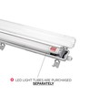 60cm Limea T8 LED armatur, gennemfortrådet - Til 1x 60cm LED rør, IP65 vandæt