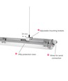 150cm Limea T8 LED-armatuur, doorbedraad - Voor 2x 150cm LED-buizen, IP65 waterdicht