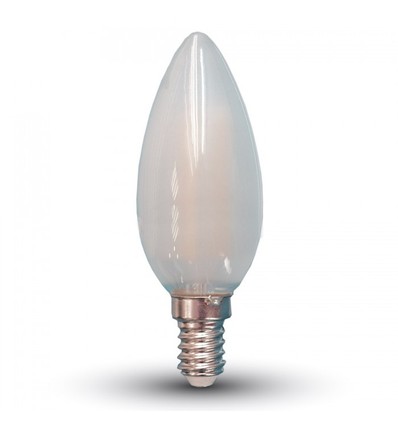 Ampoule LED flamme E14 4W - Filament, verre dépoli