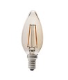 E14 4W LED-kaarslamp - Filament, rookglas, extra warm