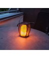 Zonnecel luxe tuinlamp 4-in-1 - Zwart, vlam effect, 65 cm hoog