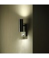Applique murale GU10 haut/bas avec capteur - IP44 extérieur, acier inoxydable, sans source lumineuse