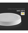 Plafonnier LED 12W - Ø17cm, Hauteur : 3cm, bord blanc