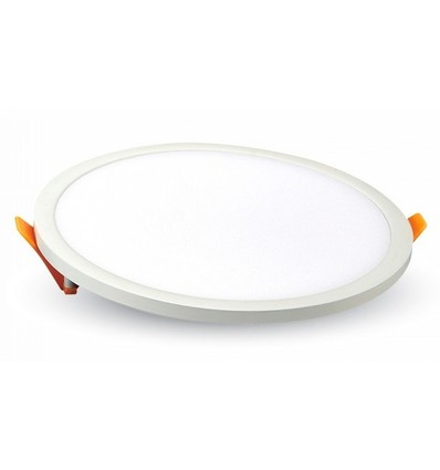 V-Tac LED panel Ø20 cm 29W - Hvid kant, til indbygning, Hul: 19cm, 230V