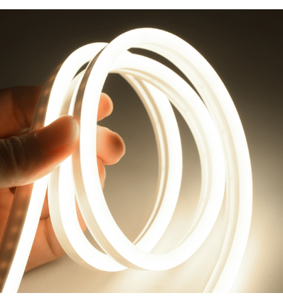 5m 8W pr. meter Kald hvit 8x16 Neon Flex LED - 12V DC, IP67