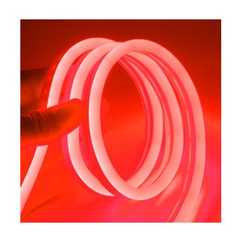 5m 8W/m Rouge 8x16 Neon Flex LED - 12V DC, IP67