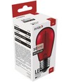 E27 1W LED kogellamp - Rood, kooldraad