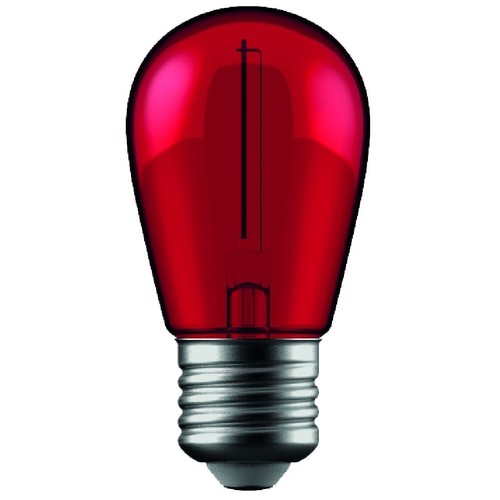 E27 1W LED kogellamp - Rood, kooldraad
