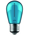 E27 1W LED kronepære - Blå, kultråd