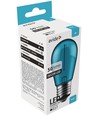 E27 1W LED kronepære - Blå, kultråd