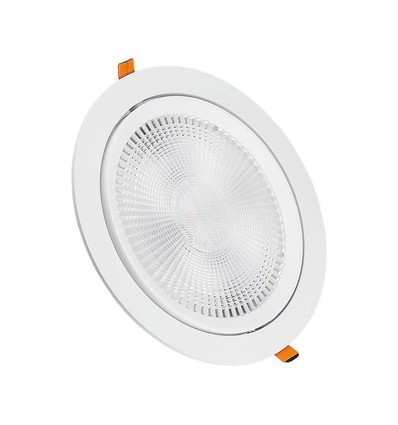 30W Ø22,5cm LED spotlight - Hul: Ø19,5 cm, Mål: Ø22,5 cm, 3,8 cm høj, Samsung LED chip