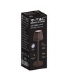 Lampe de table rechargeable V-Tac, sans fil - couleur corten, lampe de table extérieure IP54, tactile dimmable, modèle mini