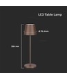 Lampe de table rechargeable V-Tac, sans fil - couleur corten, lampe de table extérieure IP54, tactile dimmable, modèle mini