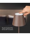 Lampe de table rechargeable V-Tac, sans fil - couleur corten, lampe de table extérieure IP54, tactile dimmable, modèle mini