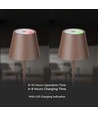 Lampe de table rechargeable V-Tac, sans fil - couleur corten, lampe de table extérieure IP54, tactile dimmable, modèle mini