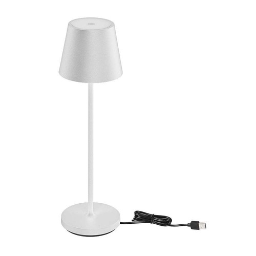 Lampe de table rechargeable V-Tac, sans fil - Blanc, lampe de table extérieure IP54, tactile dimmable, modèle mini