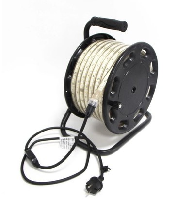 25m arbeidslys LED-strip på trommel - 230V, IP67, 180 LED/m, 10W/m