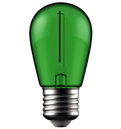 E27 1W LED kogellamp - Groen, Kooldraad
