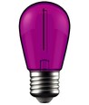 E27 1W LED kronepære - Lilla, Kultråd