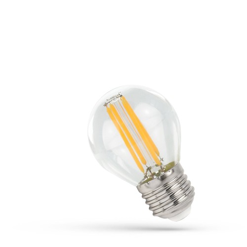 E27 6W LED klotlampa - G45, filament, extra varmvit, 1800K