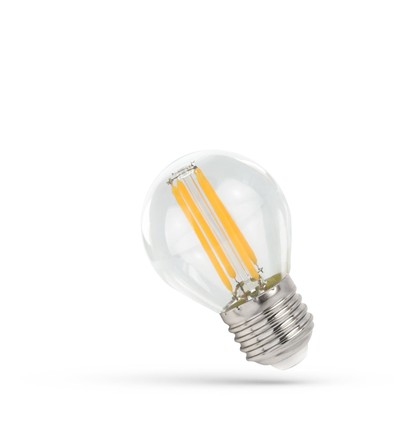E27 6W LED kogellamp - G45, filament, extra warm wit, 1800K