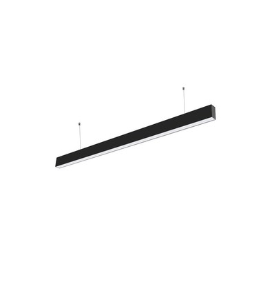 40W LED-lysskinne - 120cm, 100lm/W, Sort, taklampe til kontor, inkl. wireoppheng
