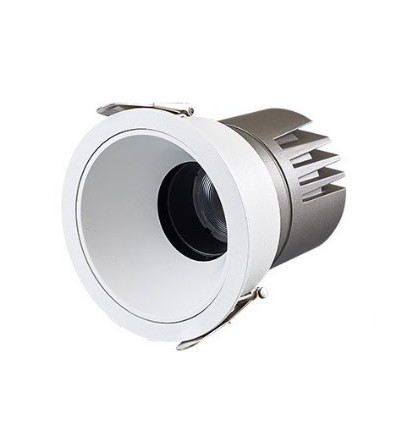 Spot encastrable 11W Ø8,4cm dimmable RA92 - Perçage : Ø7,5 cm, Dimensions : Ø8,4 cm, Bord blanc