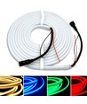 5m 16W/m RGB+WW Neon flex strip - 24V DC, IP65, 72 LED's per m, in te korten om de 10cm