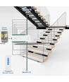 Kit ruban LED COB pour escalier 11W par marche - 24V DC, IP20, Jusqu'à 16 marches, avec capteur