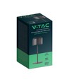 Lampe de table V-Tac rechargeable CCT - Noir, IP54, dimmable tactile, modèle mini