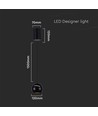 Lampe LED V-Tac - Belle suspension plafond, Ø12, noir, incl. suspension