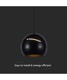 Lampe LED V-Tac - Belle suspension plafond, Ø12, noir, incl. suspension