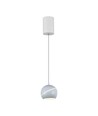 LED-lampe - Ø12cm, hvit, flott taklampe, inkl. oppheng