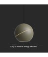 8W LED lampe - Flot loftlampe, Ø12cm, Champagne, inkl. ophæng