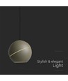 8W LED lampe - Flot loftlampe, Ø12cm, Champagne, inkl. ophæng
