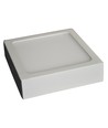 Outlet: 12W LED taklampa - 14 x 14cm, Höjd: 2,4cm, vit kant