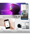 Smart Home lamp met RGB+WW - Zwart, Tuya/Smart Life, werkt met Google Home, Alexa en smartphones