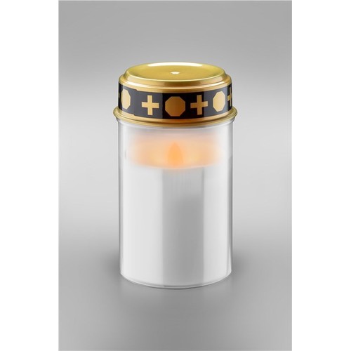 LED grafkaars - Wit, 12 cm hoog, IP44 buiten, batterij