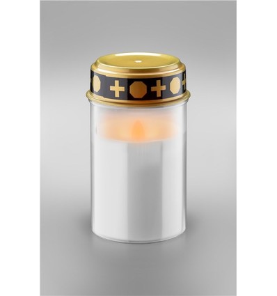 LED grafkaars - Wit, 12 cm hoog, IP44 buiten, batterij