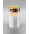 Bougie LED pour pierre tombale - Blanche, 12 cm de hauteur, IP44 extérieur, à pile