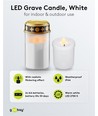 LED grafkaars - Wit, 12 cm hoog, IP44 buiten, batterij