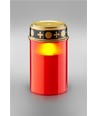 Bougie LED pour pierre tombale - Rouge, 12 cm de haut, IP44 extérieur, à piles