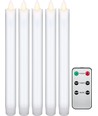 Lot de 5 bougies LED blanches avec télécommande - Batterie