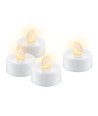 Lot de 4 bougies LED chauffe-plat avec minuterie - Fonction minuterie, à piles
