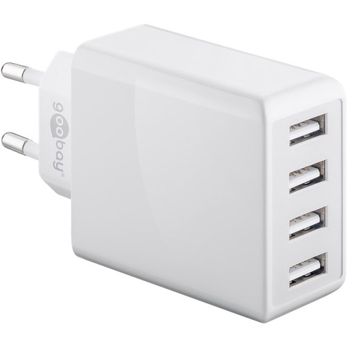 Goobay 30W USB oplader, 4 porte  - USB-A, Hvid