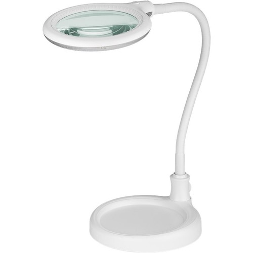 LED luplampe m/svanehals 6W - Hvid, bordlampe, klemme og fod