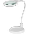 Lampe loupe LED 6W avec col de cygne - Blanc, lampe de bureau, pince et pied