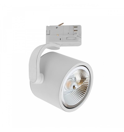 Spot sur rail triphasé GU10 Madara - Blanc, AR111, IP20, sans source lumineuse