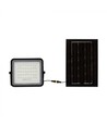 6W Solcelle projektør LED - IP65, Sort, inkl. solcelle, fjernbetjening, indbygget batteri